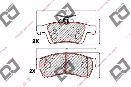 BP1715 DJ PARTS Комплект тормозных колодок, дисковый тормоз